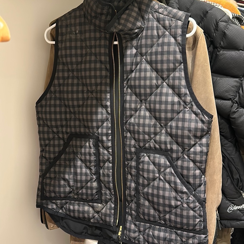 J. Crew Puffer Vest Gingham